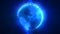 Abstract blue planet earth spinning with futuristic high-tech particles bright glowing magical energy, abstract background. Video