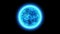 Abstract blue plasma energy sphere. 4K 3D rendering seamless loop animation.