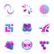 Abstract blue and purple Icon Set 21