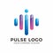 Abstract blue and purple pulse logo