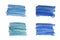 Abstract blue set of watercolor hand draw paint brush strokes Isolated ilustration