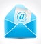 Abstract blue shiny mail icon