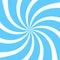 Abstract blue spiral swirl radial optical illusion pattern. Hypnotic striped background. Vector illustration