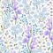 Abstract blue spring flowers pattern