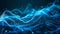 Abstract blue tech background with digital waves, dynamic network system