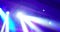 Abstract blue and violet purple, bright shiny stage lights flashing movement entertainment spotlight projectors in the dark