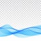 Abstract blue wave transparent background