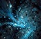 Abstract blue waves of particles background