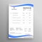 Abstract blue wavy style invoice template