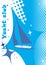 Abstract blue yacht club banner.Sea background