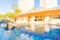 Abstract blur and defocus outdoor swimming pool in hotel resort for background
