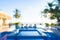 Abstract blur and defocus outdoor swimming pool in hotel resort for background