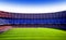 Abstract blur of empty soccer stadium. team sport