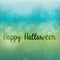 Abstract blur Happy Halloween blue green background vector