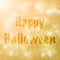 Abstract blur Happy Halloween gold background vector design.