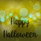 Abstract blur Happy Halloween golden green background vector