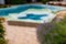 Abstract blur swimming pool in hotel resort for background. recreational background concept