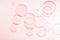 Abstract, Blur transparent pink soap bubbles background.