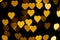 Abstract - blur yellow heart lights - love sign