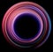 Abstract blured neon colorful circle on black background