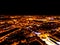 Abstract Blurred background Aerial night view of a big city. Cityscape panorama bokeh at night. Blurry Aerial view of skyscraper a
