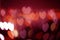 Abstract blurred heart bokeh lights backgrounds, Colorful blurred bokeh of city night light