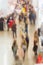 Abstract blurred image of shopping, people, exhibition - trade fair show. For background , backdrop, substrate