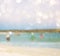 Abstract blurred photo of people at the beach, image is blurred ready for typography