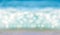 Abstract blurred shining sunlight bokeh on blue sea horizontal background