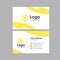 Abstract blurry yellow white curvy business card design