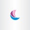 abstract boat sailing logo symbol vector