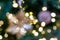 Abstract bokeh background. Blurred garland led lights