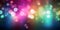 Abstract bokeh dark background illustration with colorful lights. Blurred bokeh multicolored background with city lights in trendy