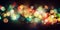 Abstract bokeh dark background illustration with colorful lights. Blurred bokeh multicolored background with city lights in trendy