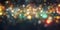 Abstract bokeh dark background illustration with colorful lights. Blurred bokeh multicolored background with city lights in trendy