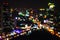 Abstract bokeh of defocused cityscape lights