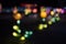 abstract bokeh light of the garden lamps in Semarang Indonesia