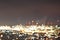 Abstract bokeh of petrochemical plant at industial estate night
