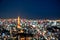 Abstract, bokeh Viewpoint Tokyo tower at Night ,japan