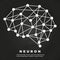 Abstract brain neural network poster design