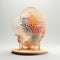 Abstract Brain Sculpture: Pastel-colored Scenes And Layered Complexity