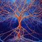 Abstract branched network of nerve endings. Image generated by Ai