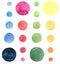 Abstract bright beautiful artistic wonderful bright blue, navy, turquoise, green, herbal, red, pink, yellow, orange circles patter