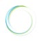 Abstract bright blue green iridescent circle logo