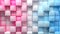 Abstract bright geometric pastel colors colored 3d gloss texture wall with squares and rectangles background.Generative AI