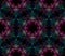 Abstract bright kaleidoscope symmetric pattern on a black background