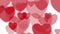 Abstract bright red hearts video animation