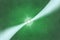 Abstract Bright Star and Blurred White Curves in Green Background