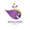 Abstract Bright whale drop sign. Design modern logos water for Business.
