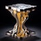 Abstract Bronze End Table With Gold Design - Inspired By Avicii Music